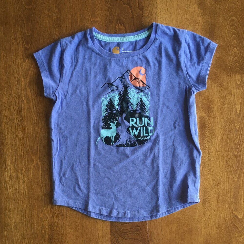 Carhartt "run wild" violet tee 4-5